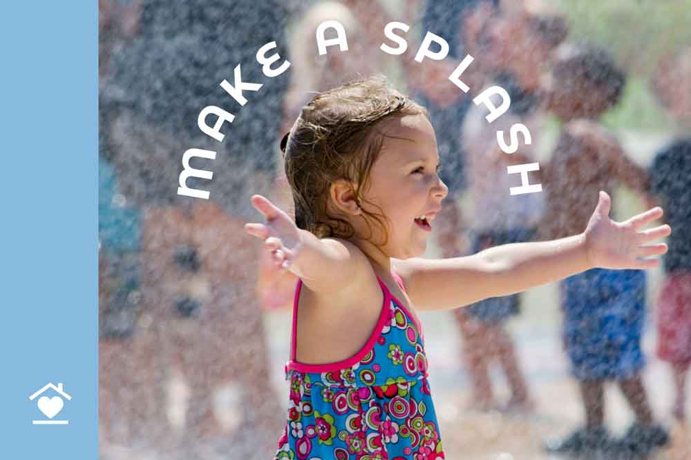 Child playing in water